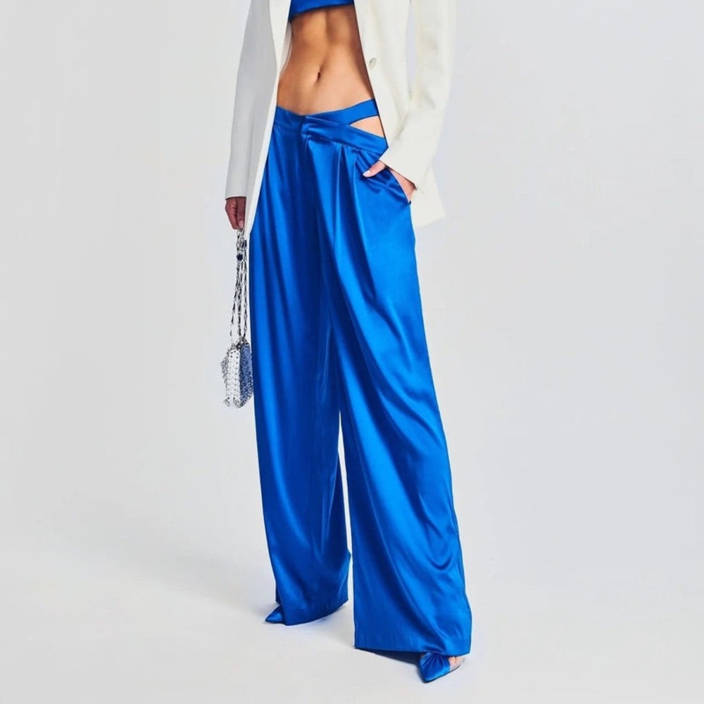 SER.O.YA Zarri Silk Trouser Cutout Pant